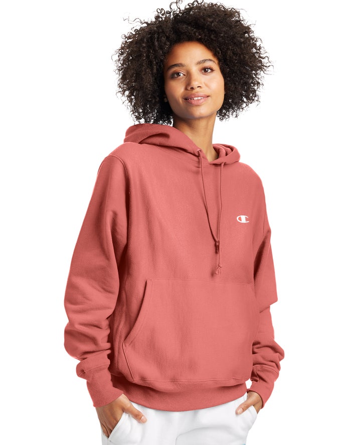 Sudadera Con Capucha Champion Mujer - Reverse Weave Boyfriend ( Coral ) 5980614-WP